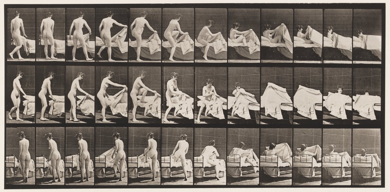 Tallerken 263. At komme i seng af Eadweard Muybridge