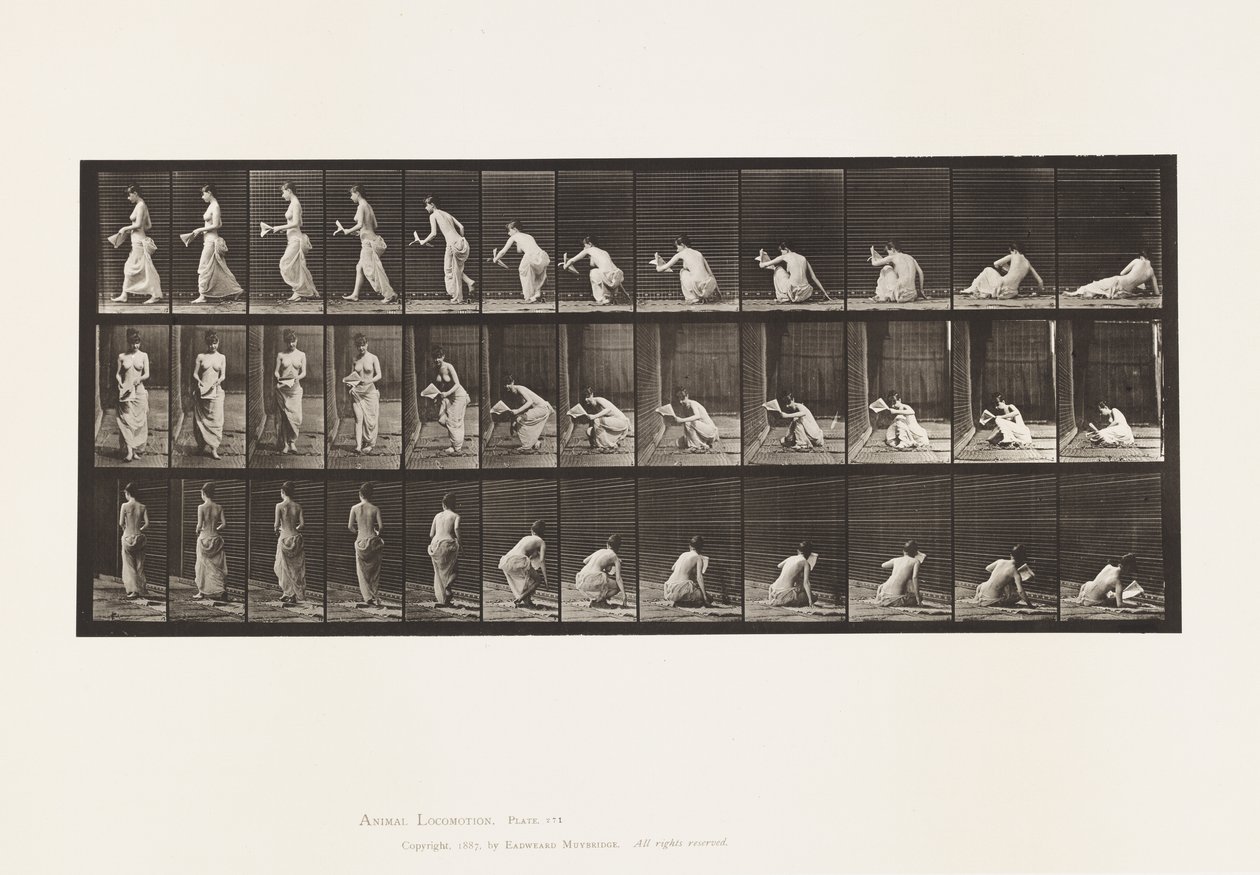 Tavle 271. Stående op af jorden med et papir i venstre hånd af Eadweard Muybridge