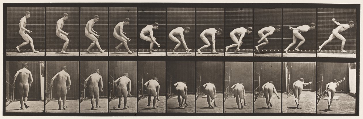 Tallerken 287. Baseball; Løbe og samle bolden op af Eadweard Muybridge