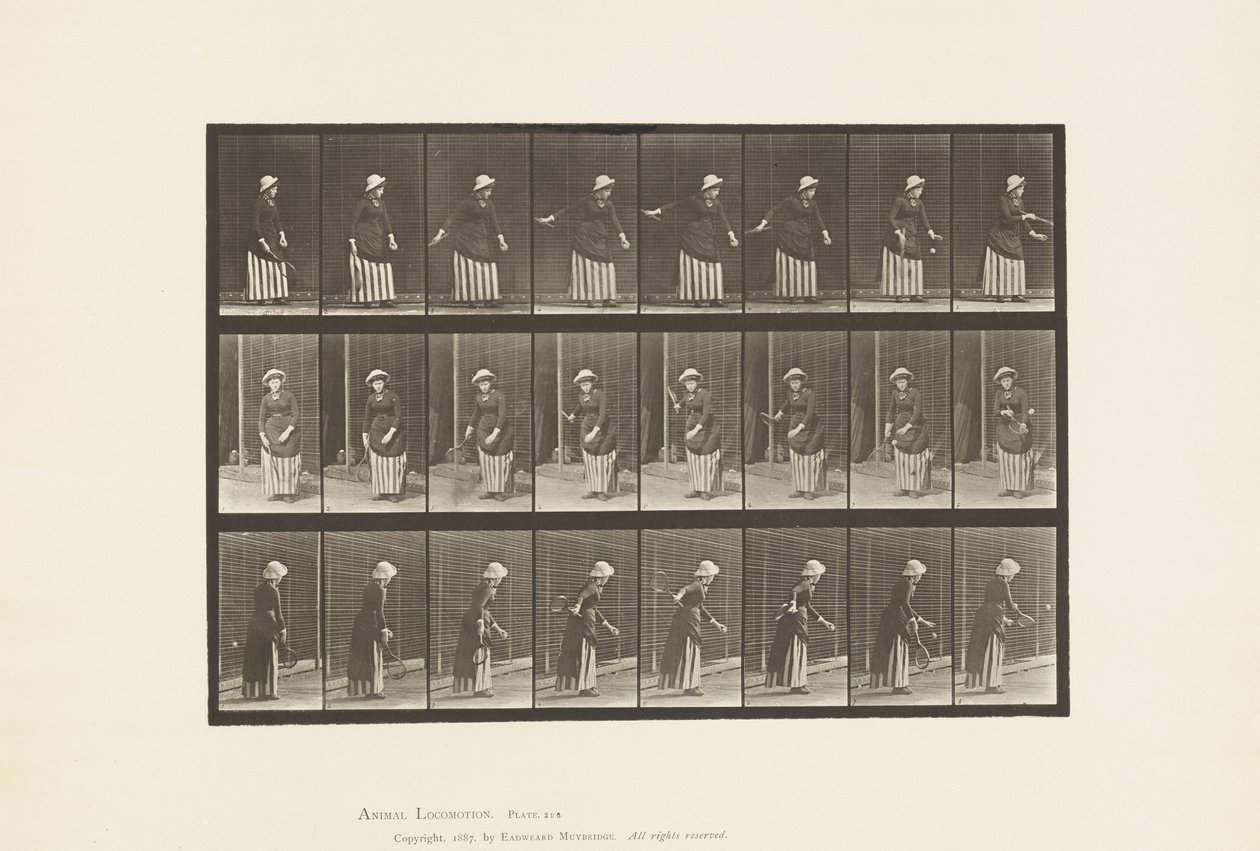 Plade 296. Plænetennis af Eadweard Muybridge
