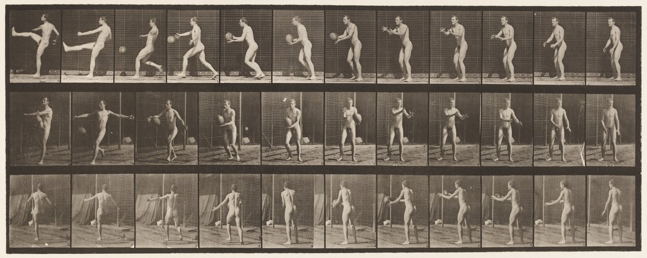 Tallerken 301. Fodbold; Punt, 1885 af Eadweard Muybridge