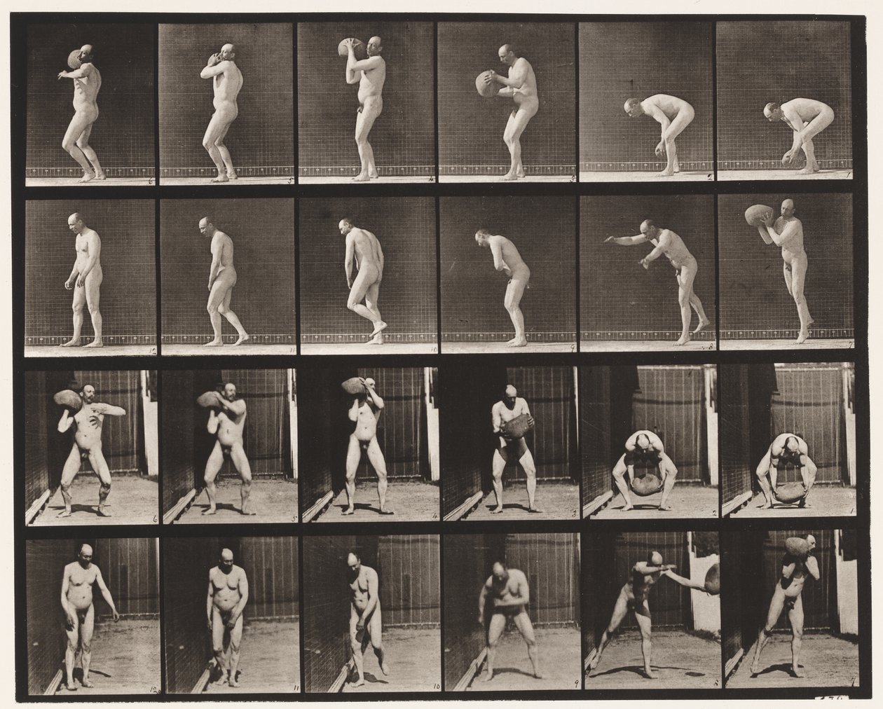 Plade 312. Hæver en 75-lb sten af Eadweard Muybridge