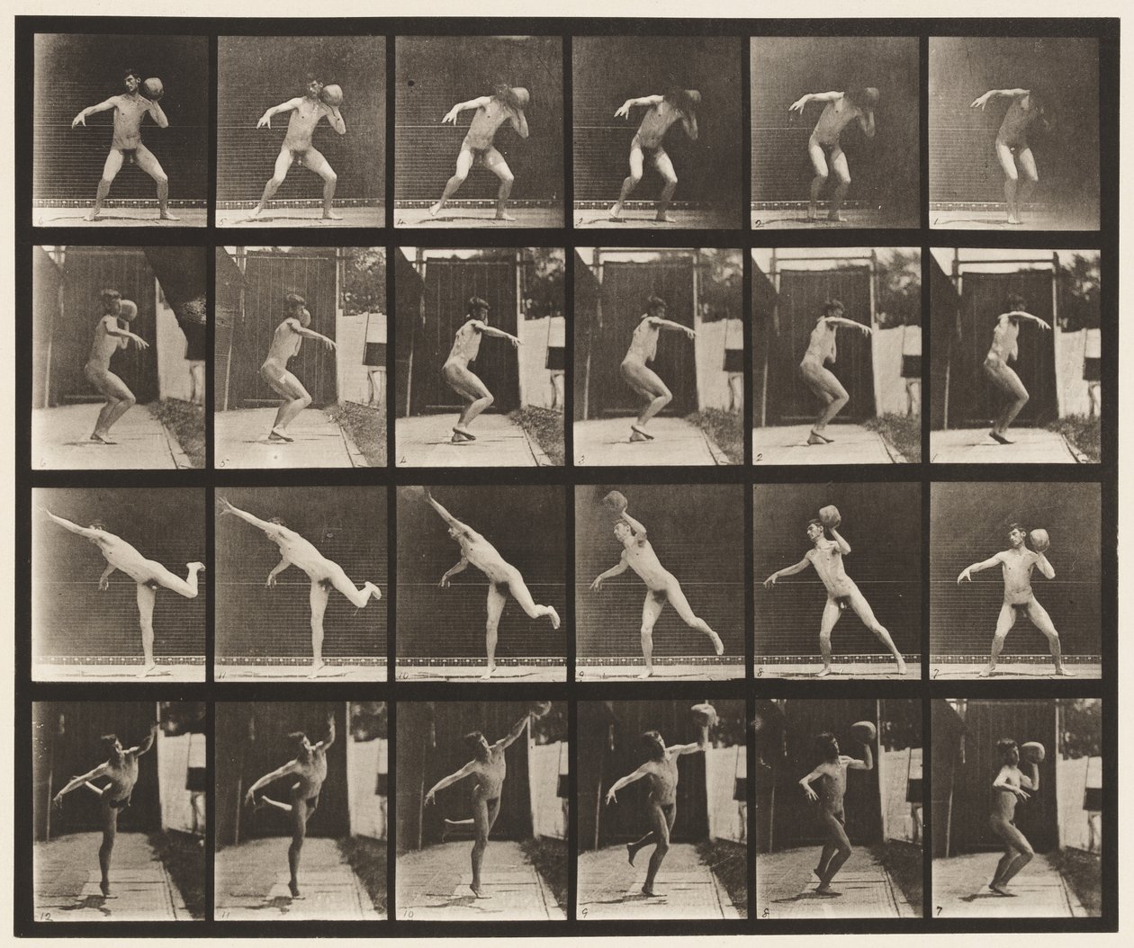 Plade 315. Hæver en 20-lb sten af Eadweard Muybridge