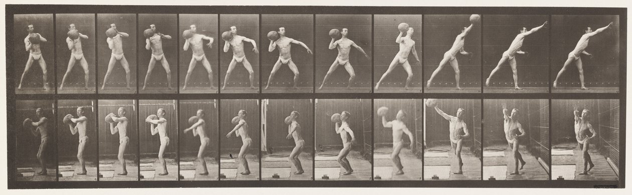 Plade 319. Hæver en 75 lb sten af Eadweard Muybridge