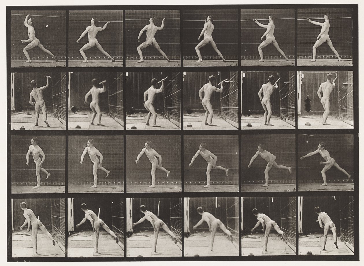 Tavle 360. At kaste et spyd, 1872-1885 af Eadweard Muybridge
