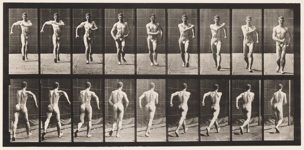 Plade 3. Gå af Eadweard Muybridge