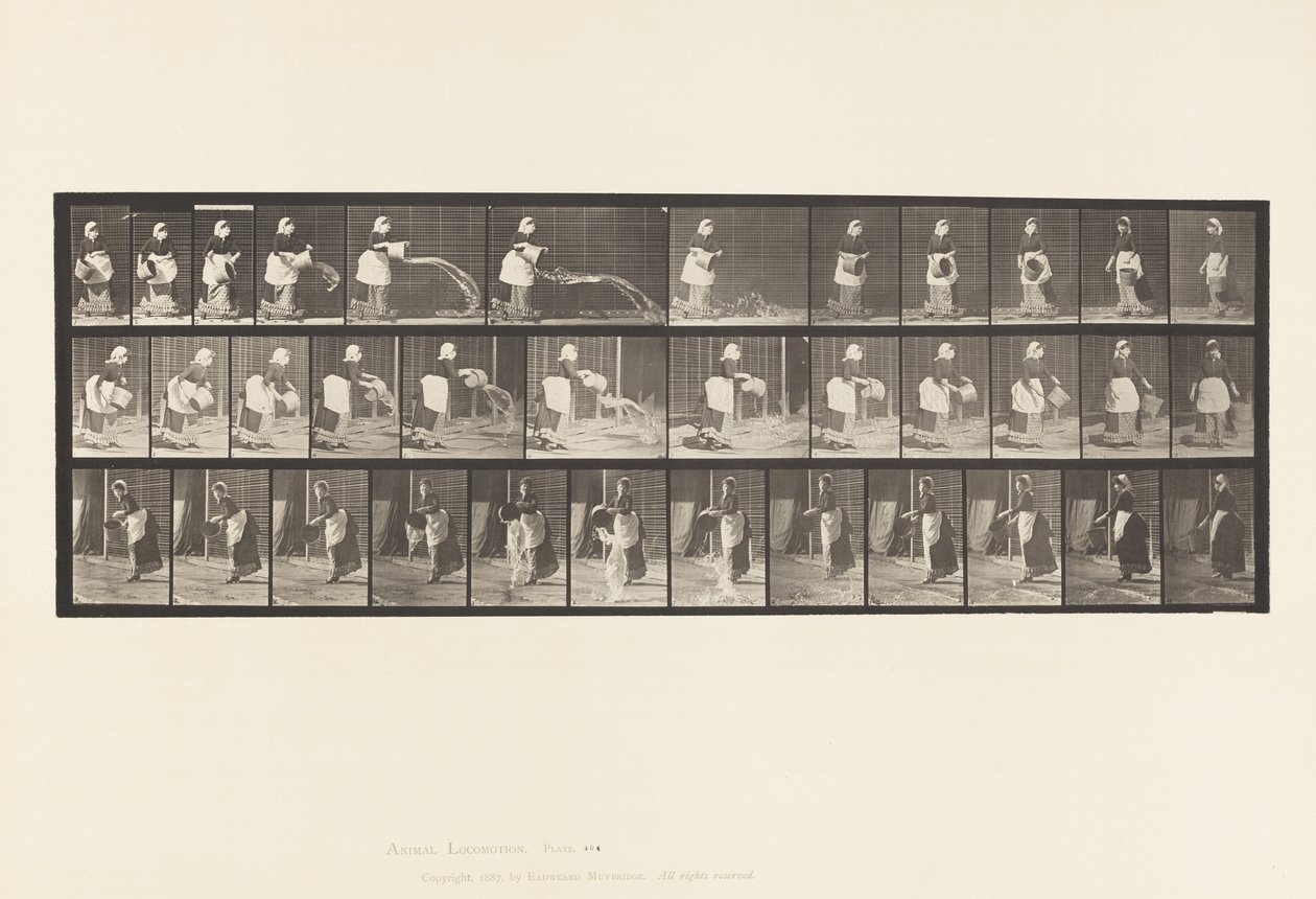 Plade 404.Tømmespand med vand, 1885 af Eadweard Muybridge