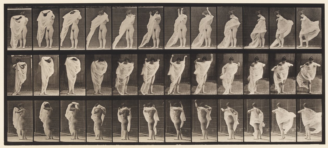 Tallerken 416. Toilet, Påklædning af Eadweard Muybridge