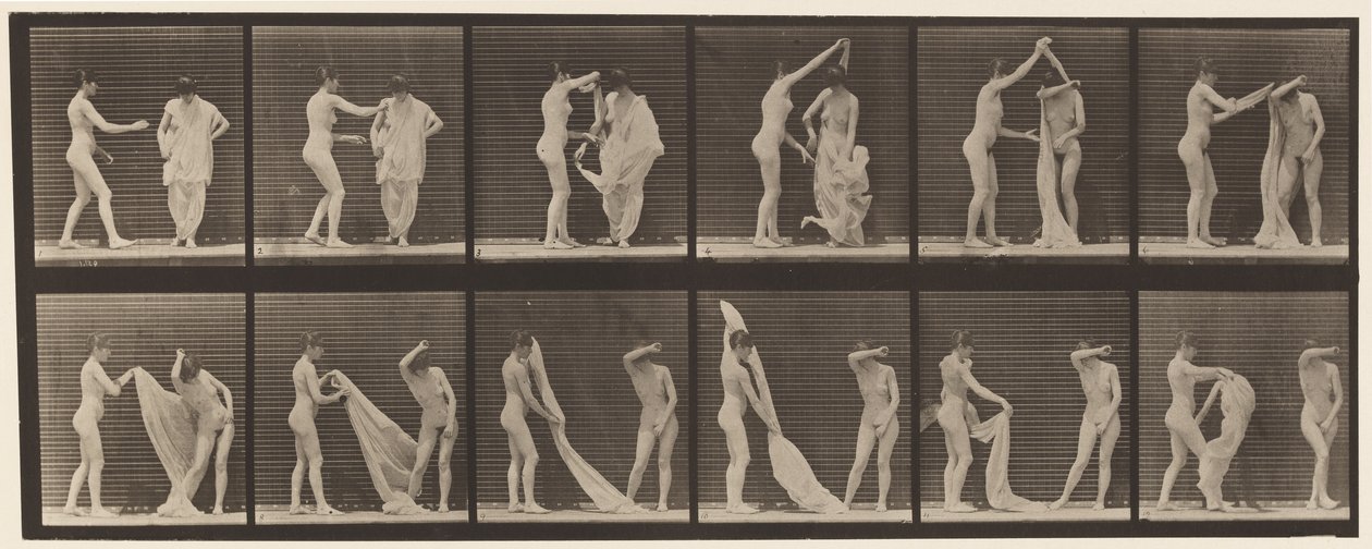 Tallerken 427. Toilet; To modeller af Eadweard Muybridge