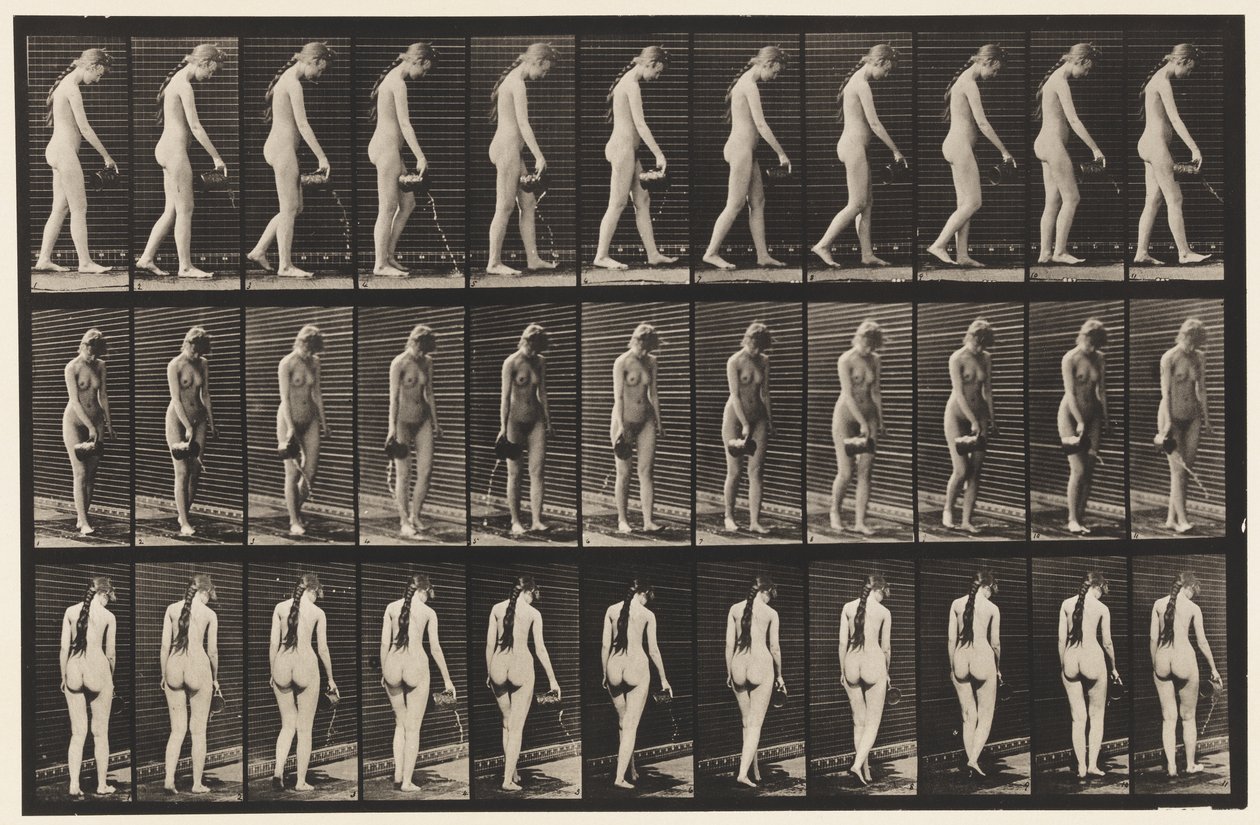 Tallerken 42. Gå, hælde vand fra kande af Eadweard Muybridge