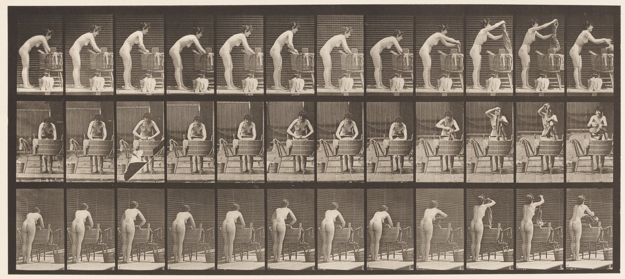 Tallerken 432. Vasketøj ved Kar af Eadweard Muybridge