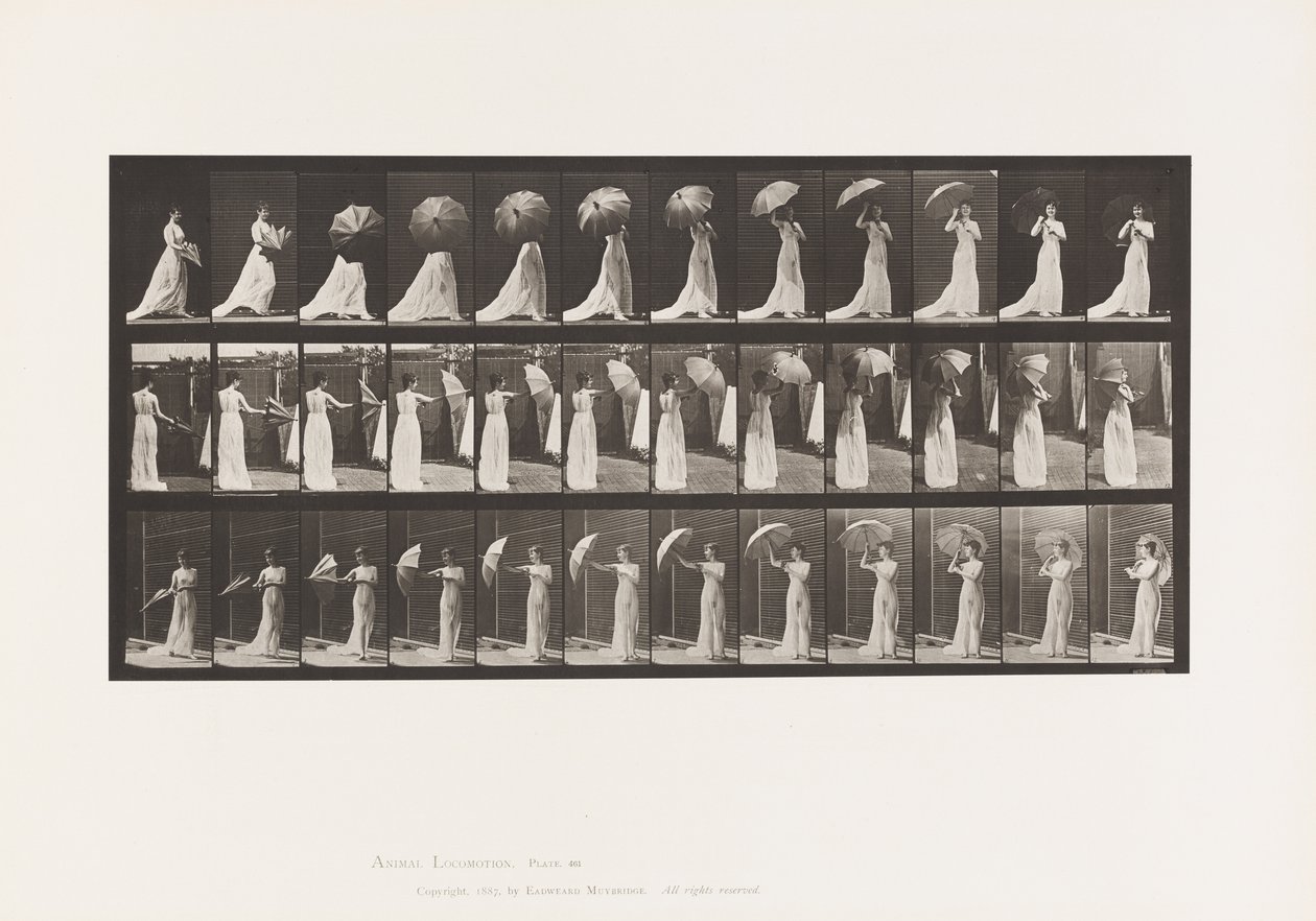Plade 461. Åbning af en parasol og vending af Eadweard Muybridge
