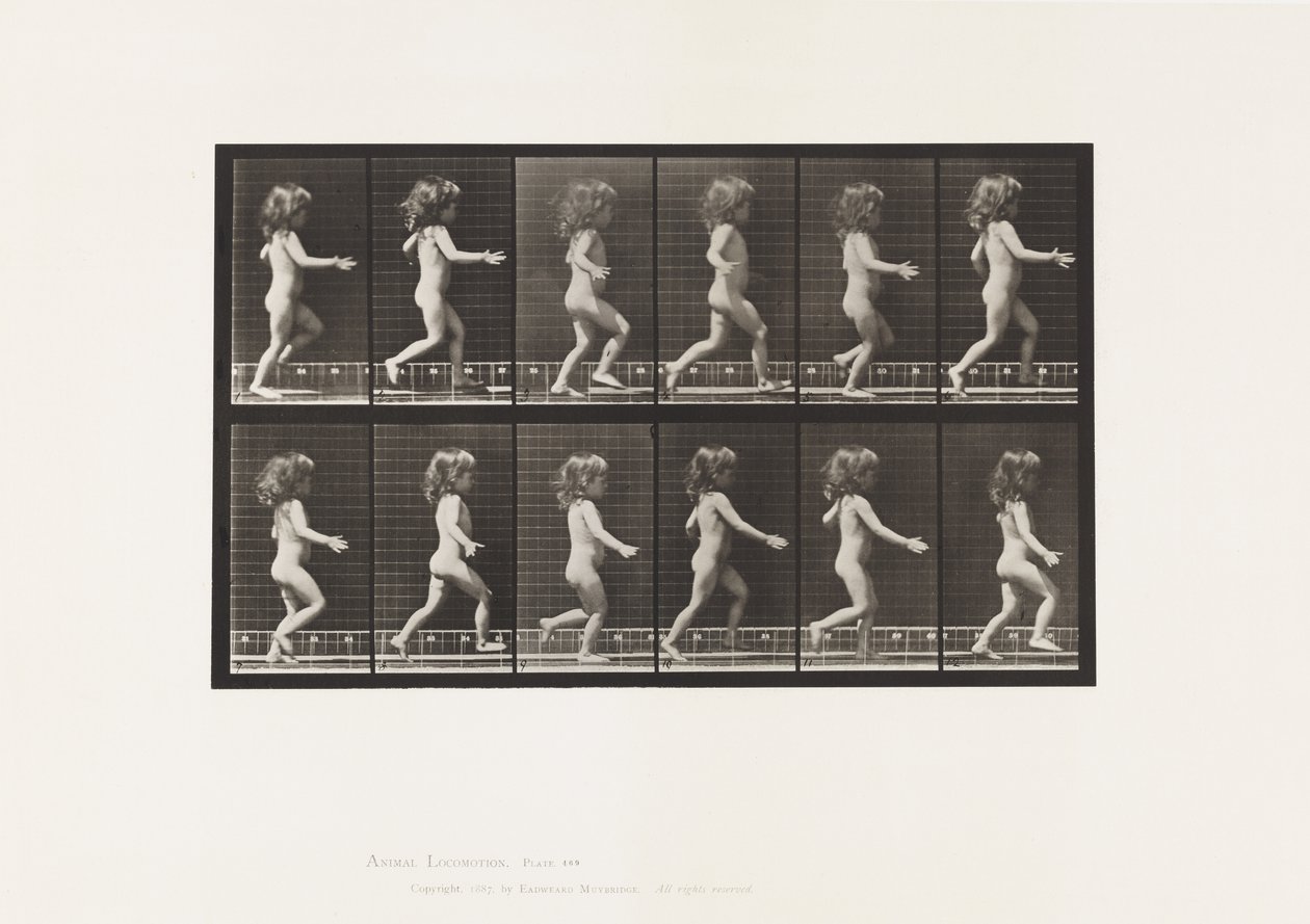Tavle 469.Barn, Løb, 1885 af Eadweard Muybridge