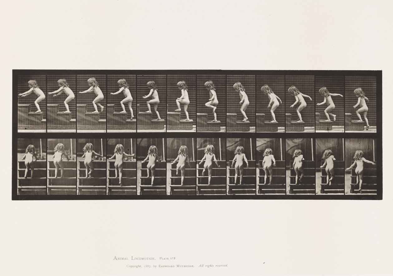 Tavle 473. Barn, Gående ovenpå af Eadweard Muybridge