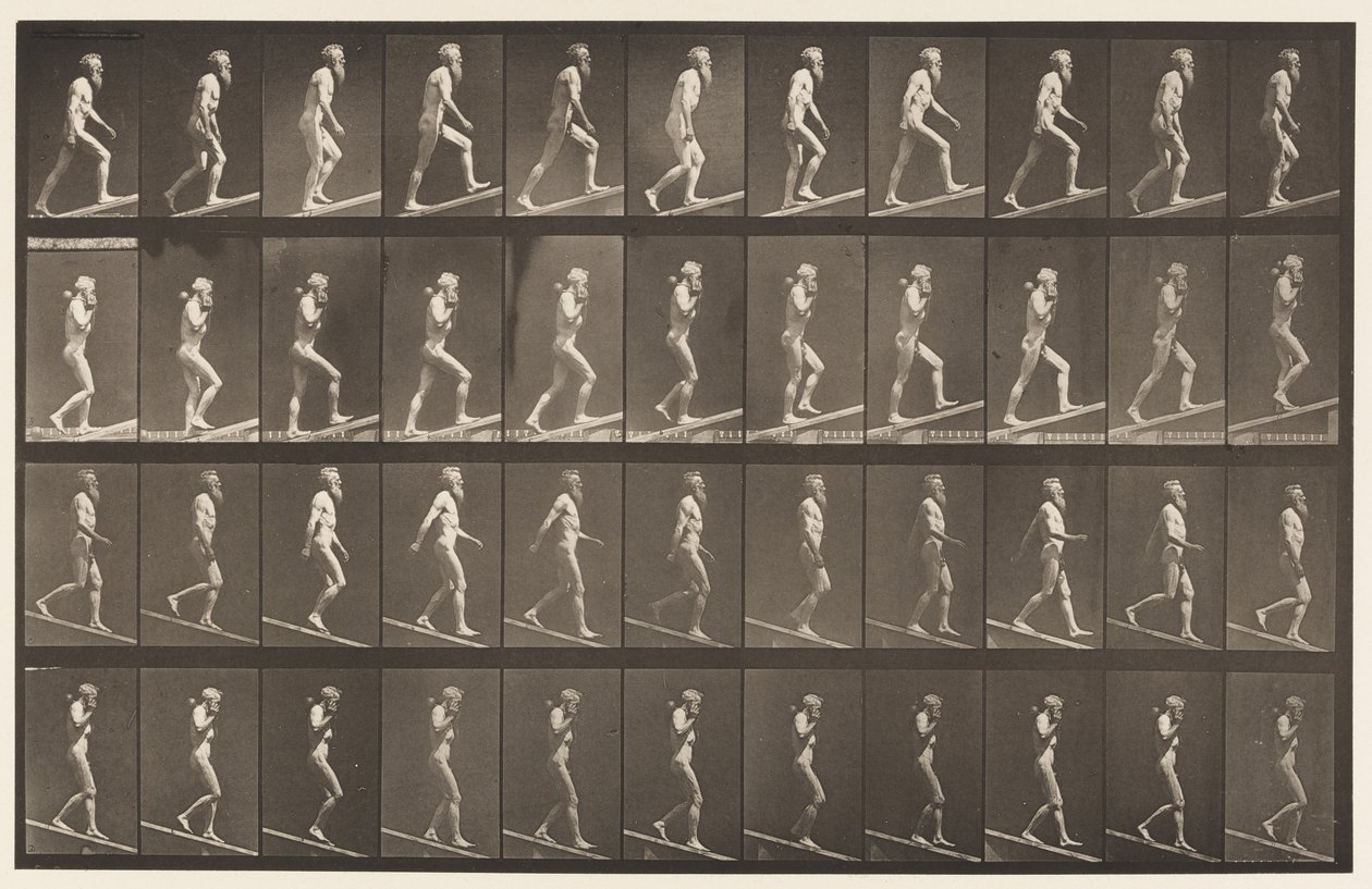 Tavle 489. A, Stigende Hældning;, 1872-1885 af Eadweard Muybridge