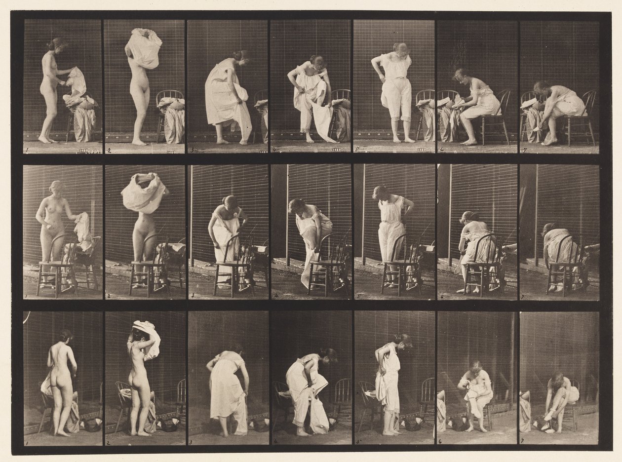 Tavle 493. Toilettets Diverse faser, 1872-1885 af Eadweard Muybridge