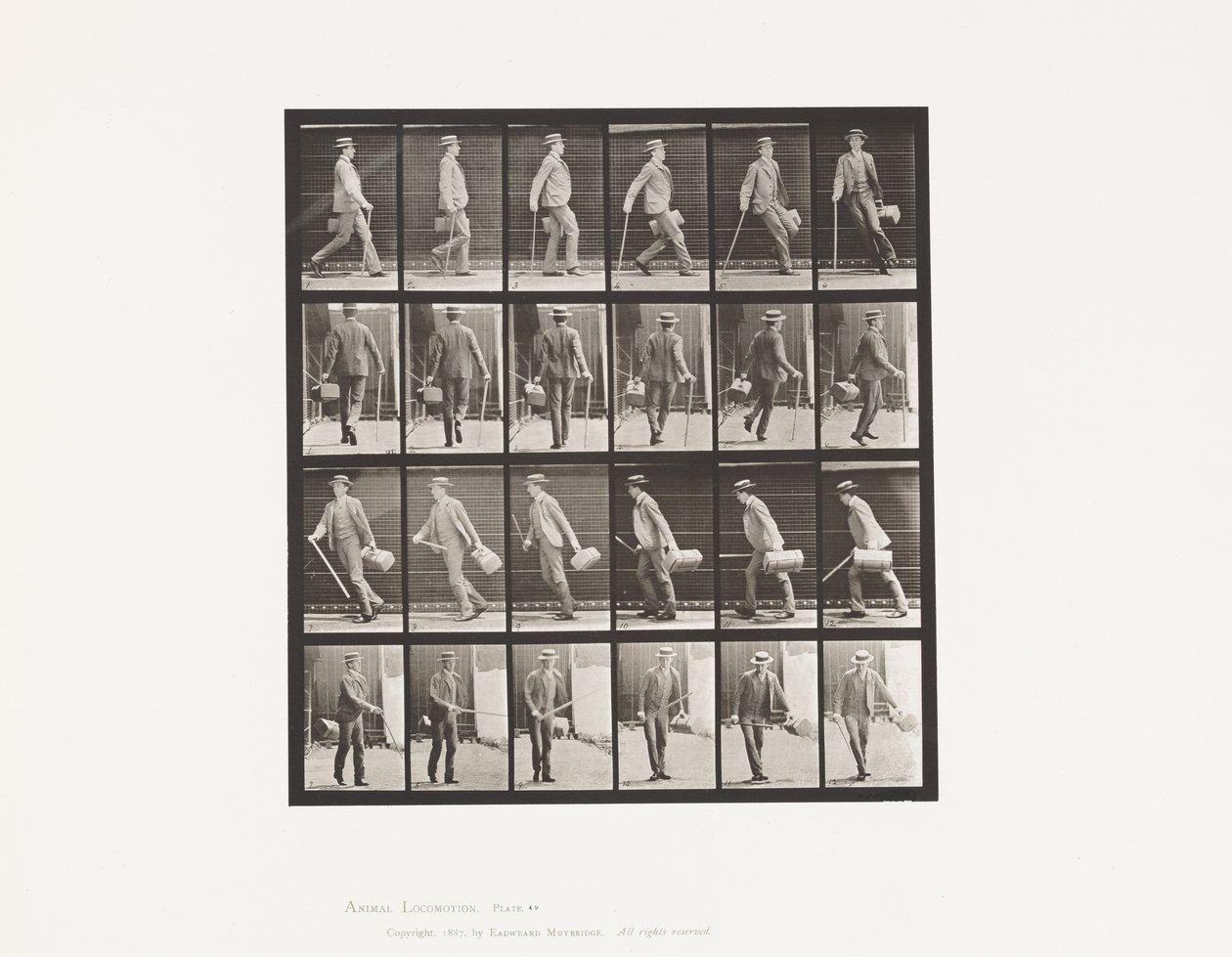 Plade 49. Gå og vende hurtigt rundt af Eadweard Muybridge