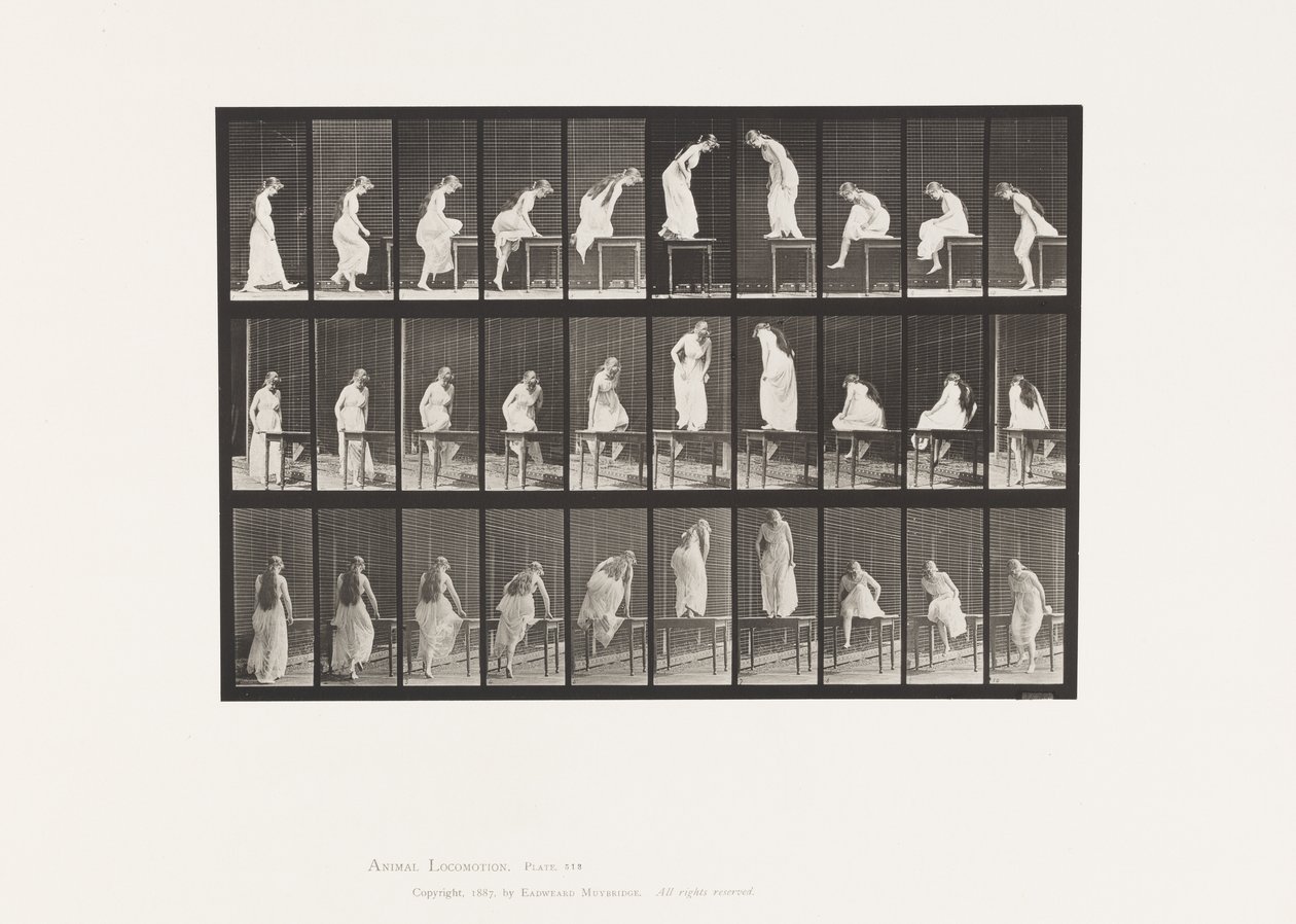 Plade 513. Op- og afstigning af bordet af Eadweard Muybridge