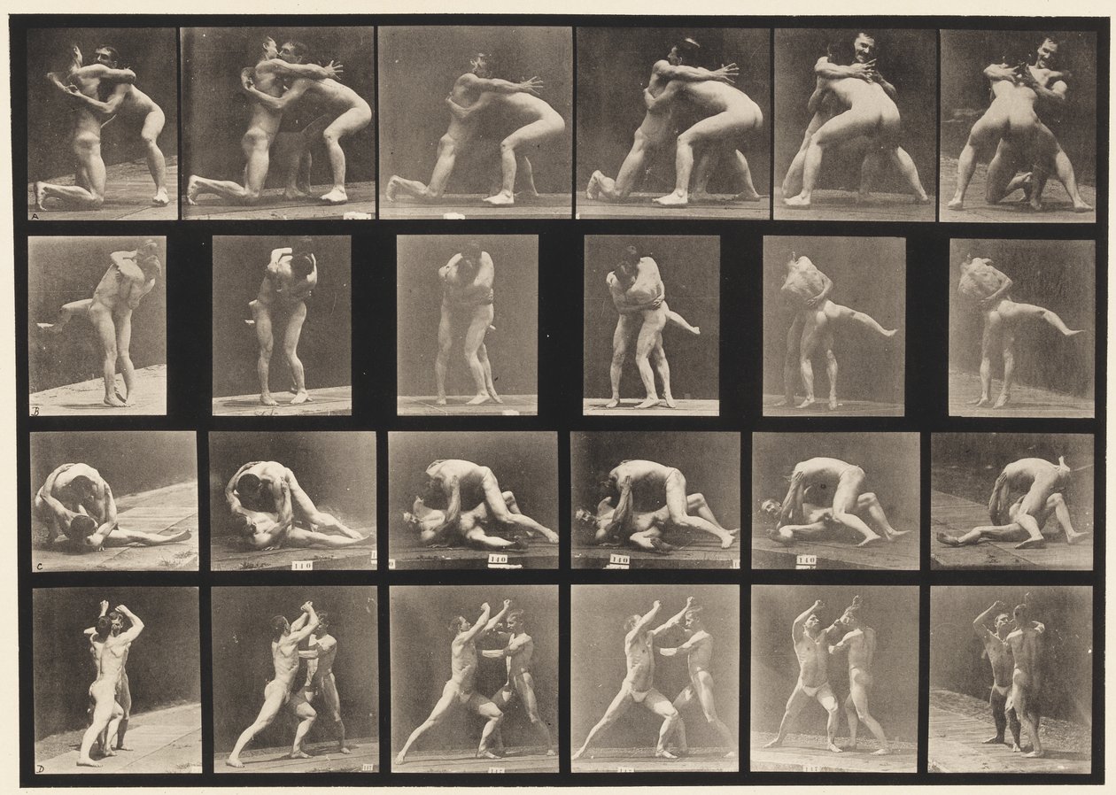 Tavle 520. A, 98 og 100 Brydning; B, 98 og 100 Brydning af Eadweard Muybridge