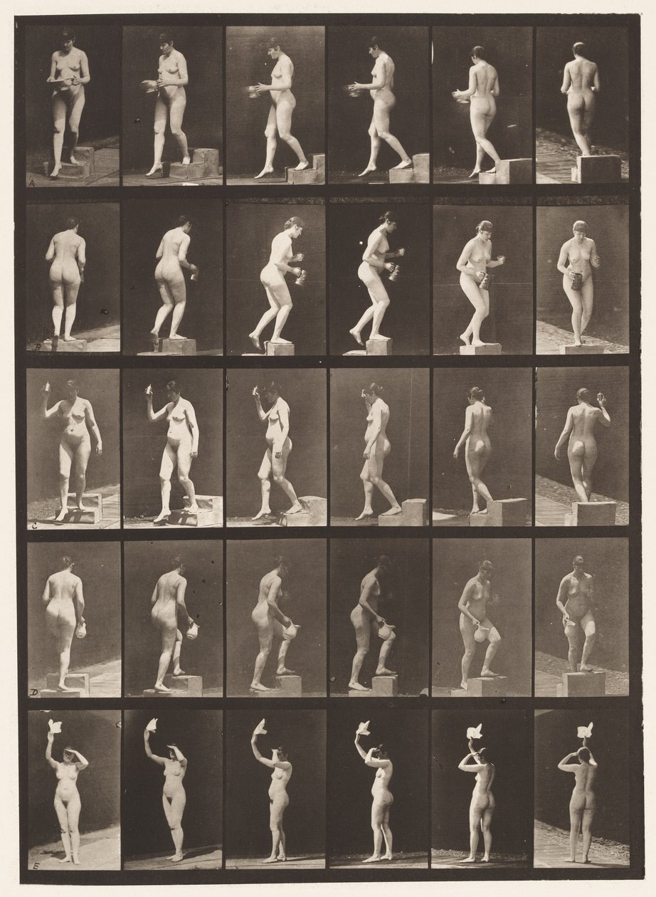 Plade 525. A, Faldende Trin; B, Stigende Trin;, 1872-1885 af Eadweard Muybridge