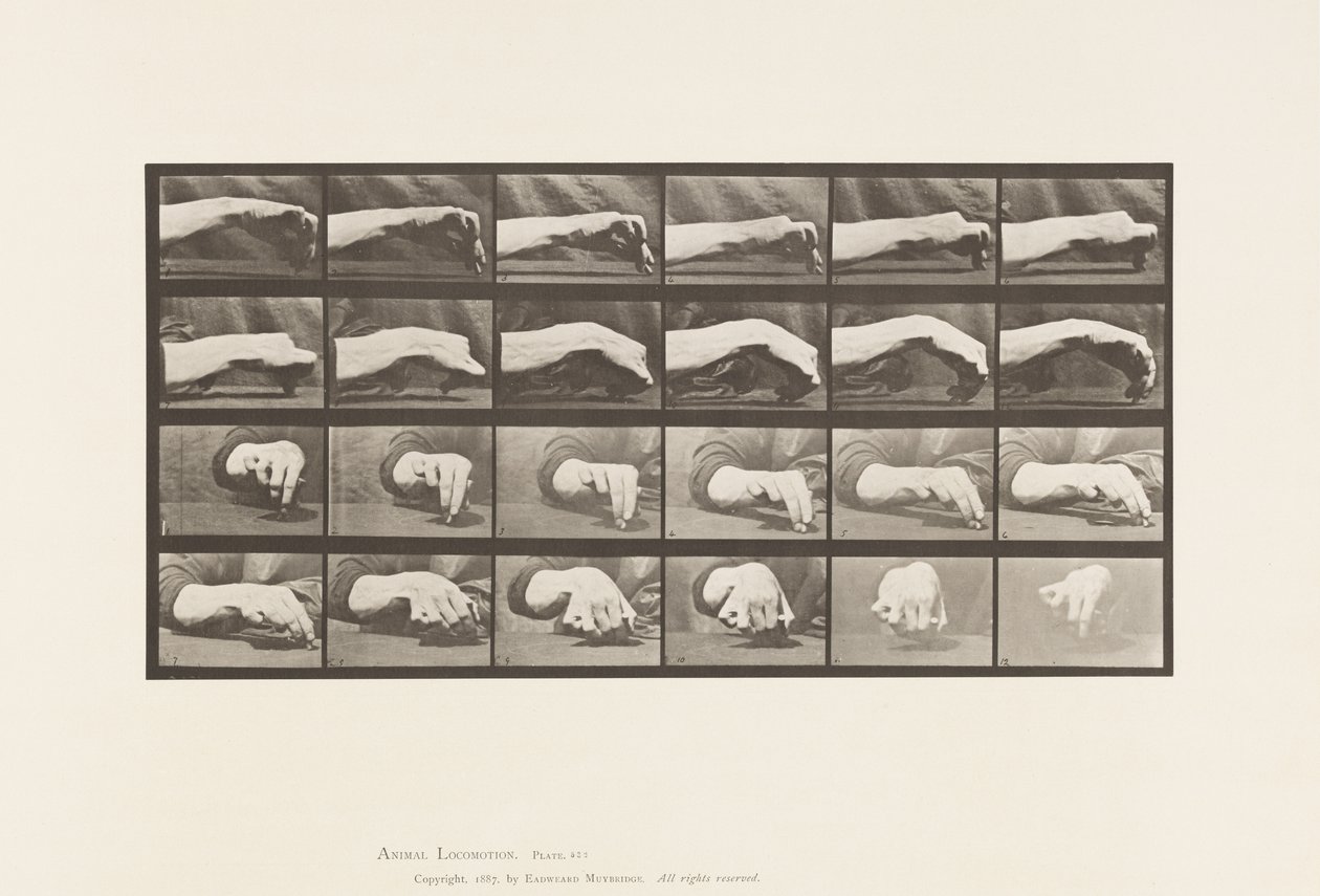 Tallerken 532. Håndens bevægelse; Tegning af en cirkel, 1885 af Eadweard Muybridge