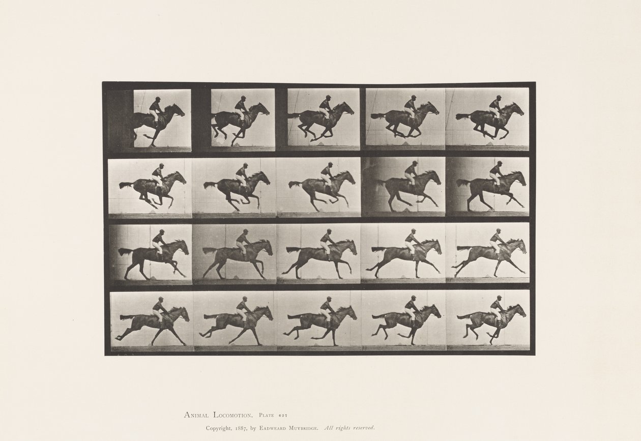 Tallerken 627. Galop; Fuldblods Bay Hoppe Annie G. af Eadweard Muybridge