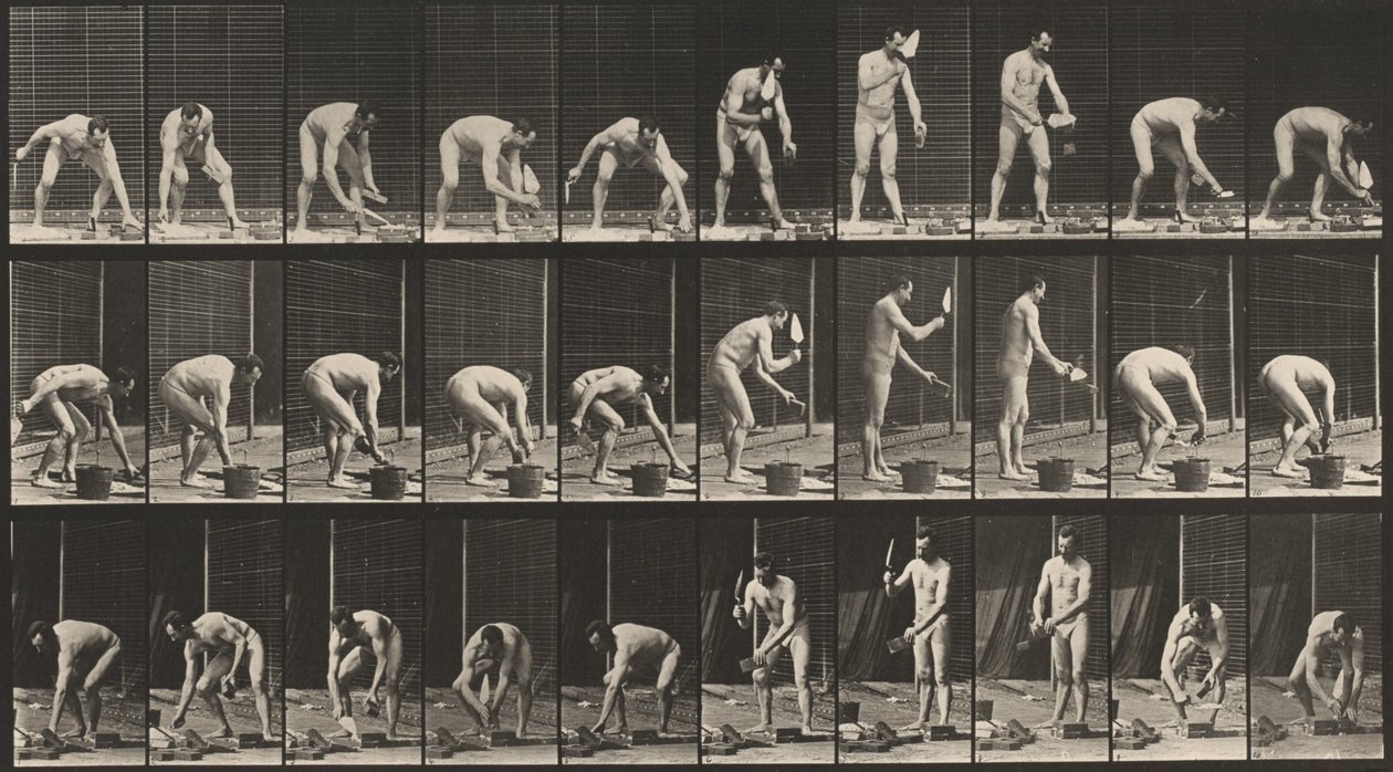 Nummerplade 506. Murerarbejde, 1887 (foto) af Eadweard Muybridge