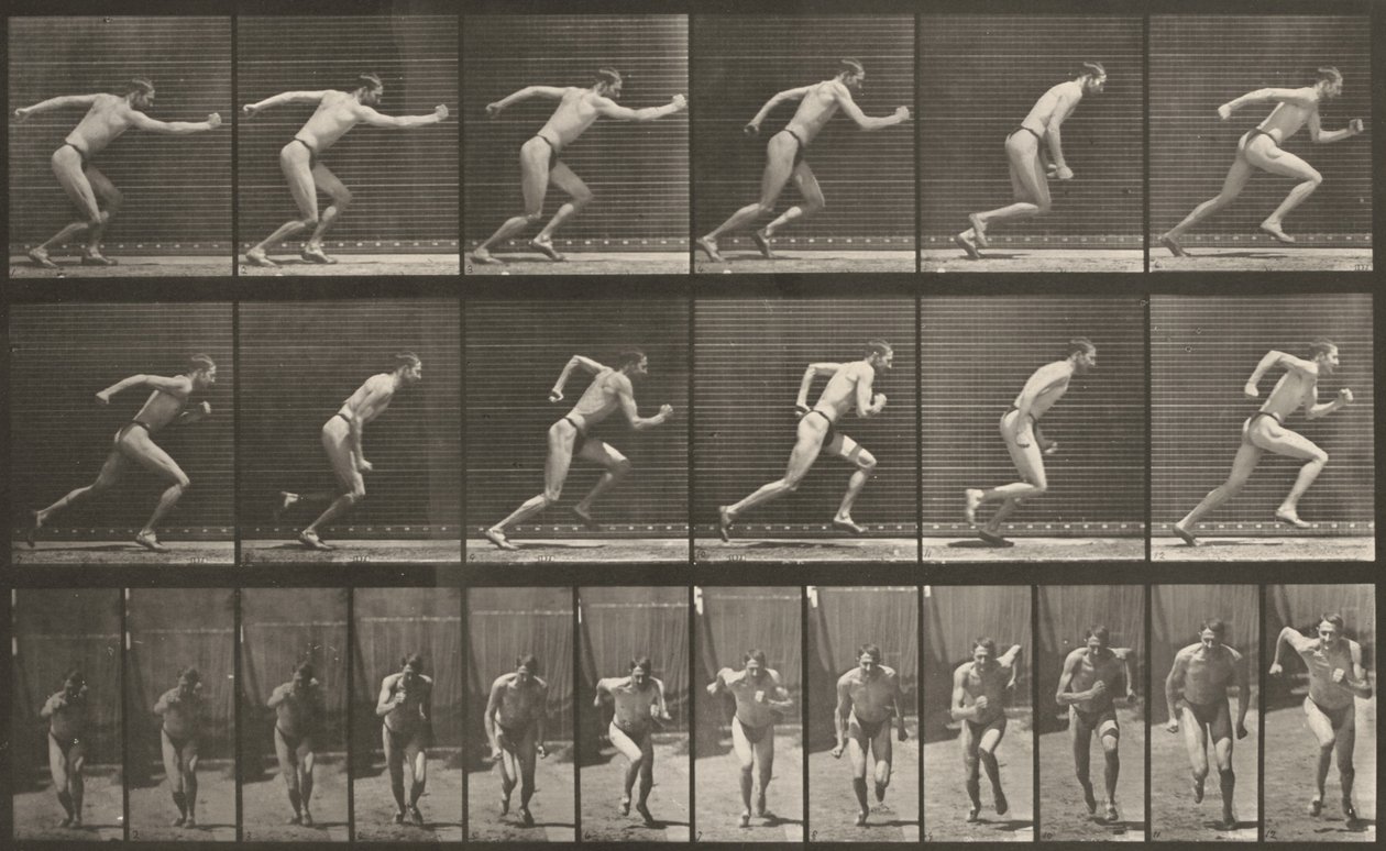 Tavle nummer 59. På vej ud at løbe af Eadweard Muybridge