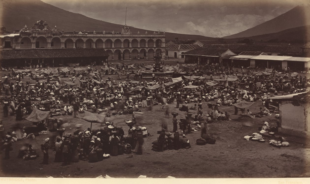 Plaza og vicekongens palads-Antigua de Guatemala af Eadweard Muybridge