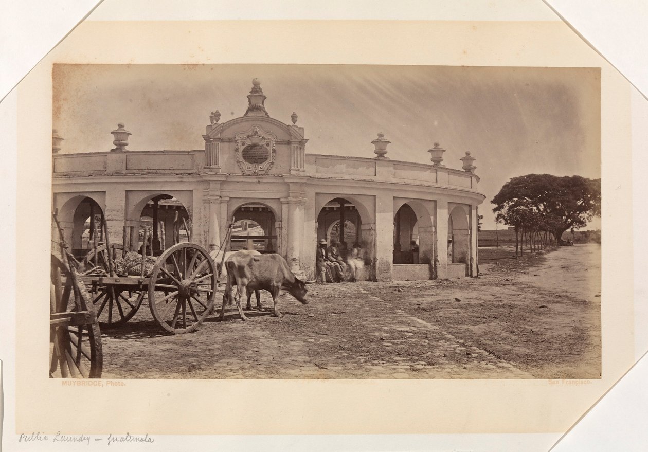 Offentligt vaskeri, Guatemala af Eadweard Muybridge