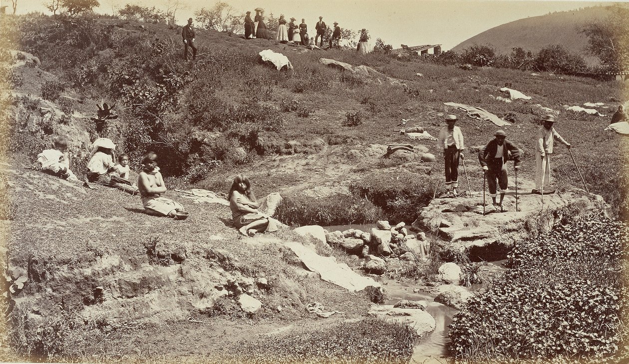 Trækning af stof i Almolonga, Guatemala af Eadweard Muybridge