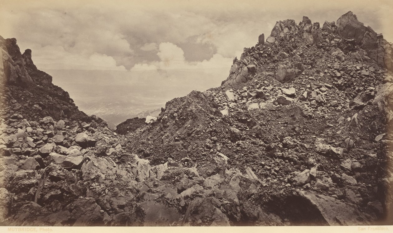 Quezaltenango fra krateret af en vulkan,1877 (foto) af Eadweard Muybridge