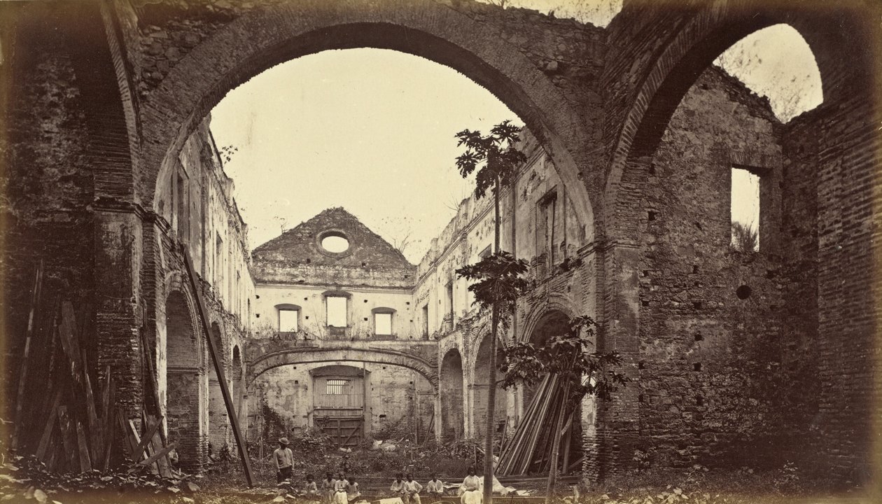 Ruinerne af kirken i Santo Domingo-Panama, 1875, udgivet 1877 (foto) af Eadweard Muybridge
