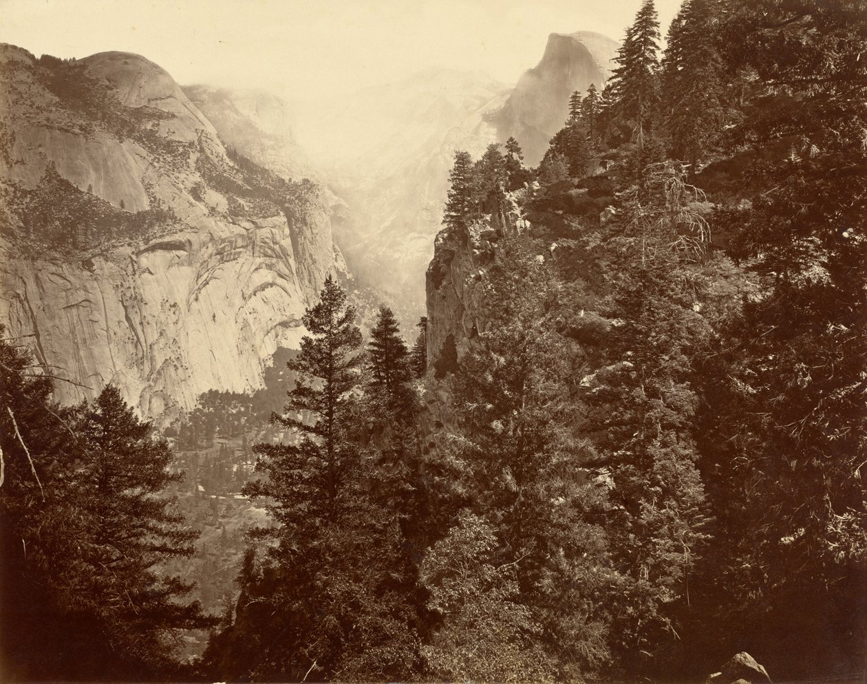 Tenaya Canyon fra Union Point, Valley of the Yosemite af Eadweard Muybridge