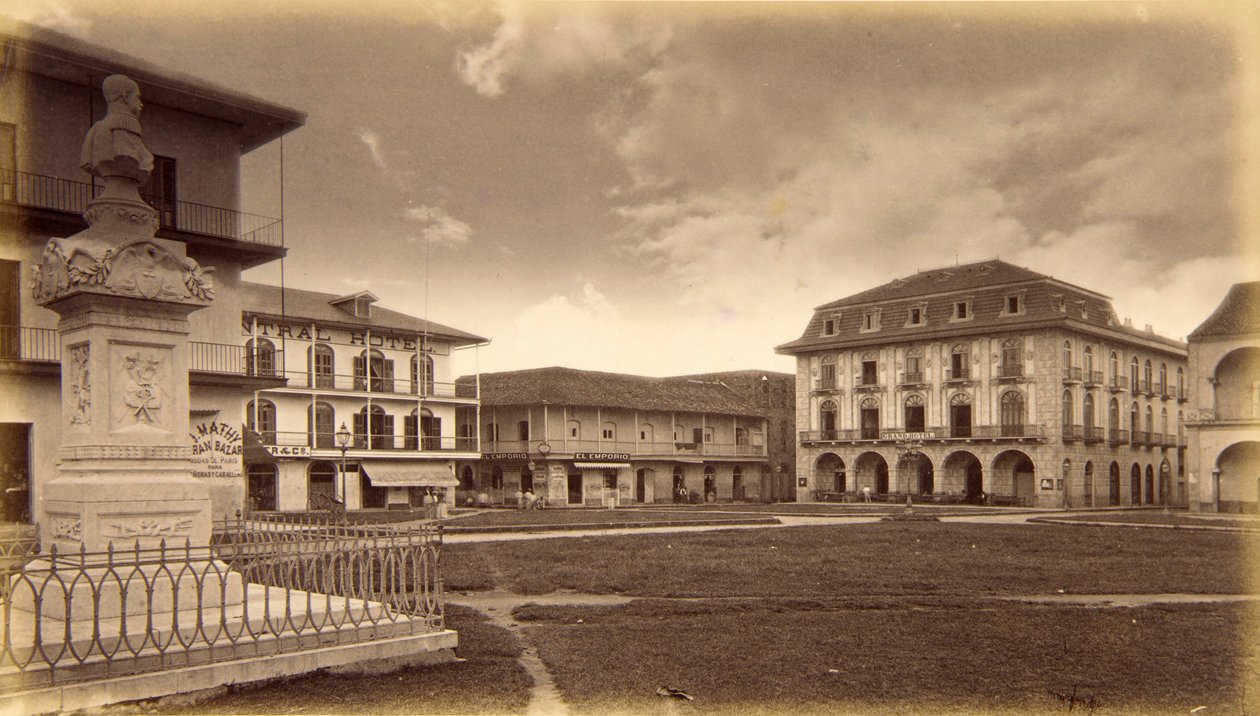 The Plaza, Panama af Eadweard Muybridge