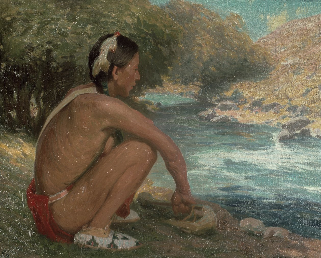 Bjergstrømmen, ca. 1914 af Eanger Irving Couse