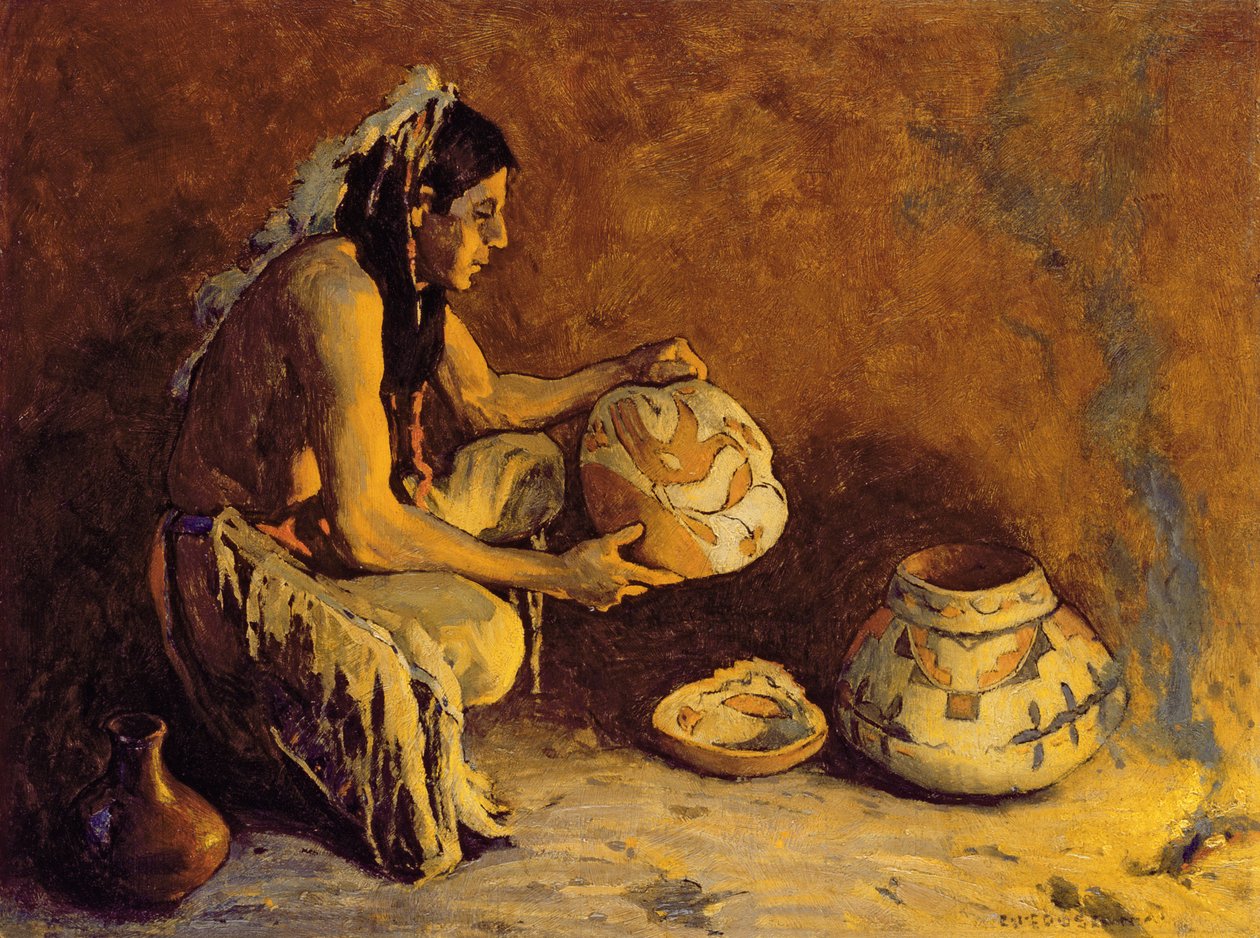 The Bird Jar, 1933 (olie på masonit) af Eanger Irving Couse