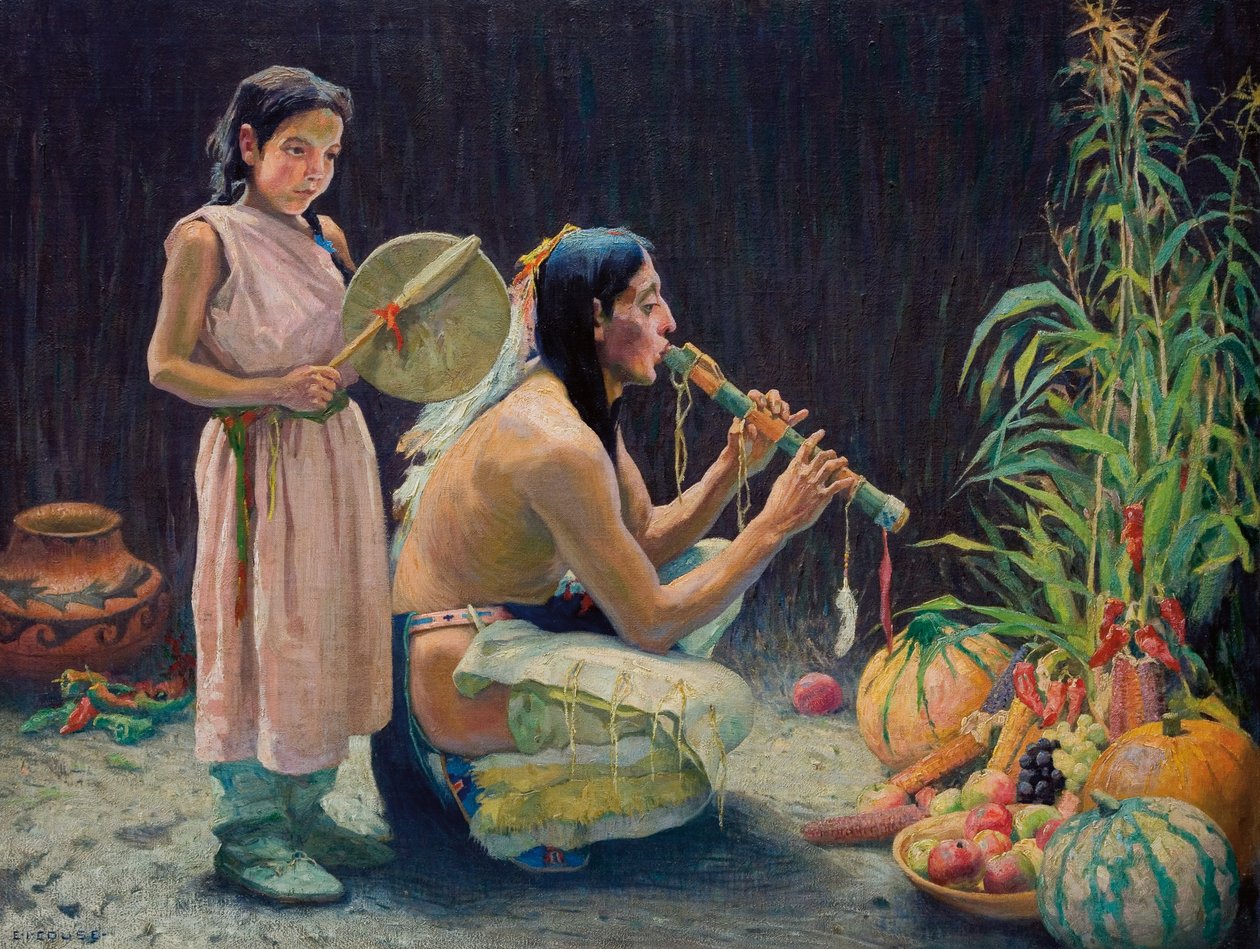 The Harvest Song, ca. 1920 (olie på lærred) af Eanger Irving Couse