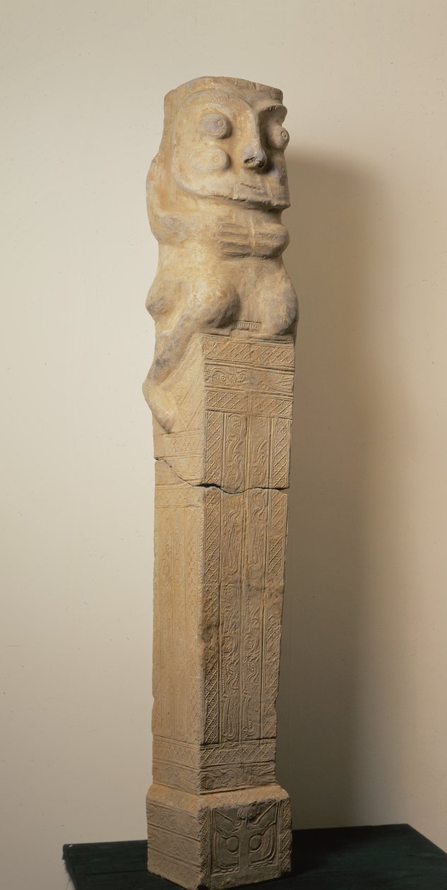 Tidlig kinesisk keramikgravoverligger, gravartefakt, østlige Han-dynasti, 25-220 (keramik) af Eastern Han Dynasty Chinese School
