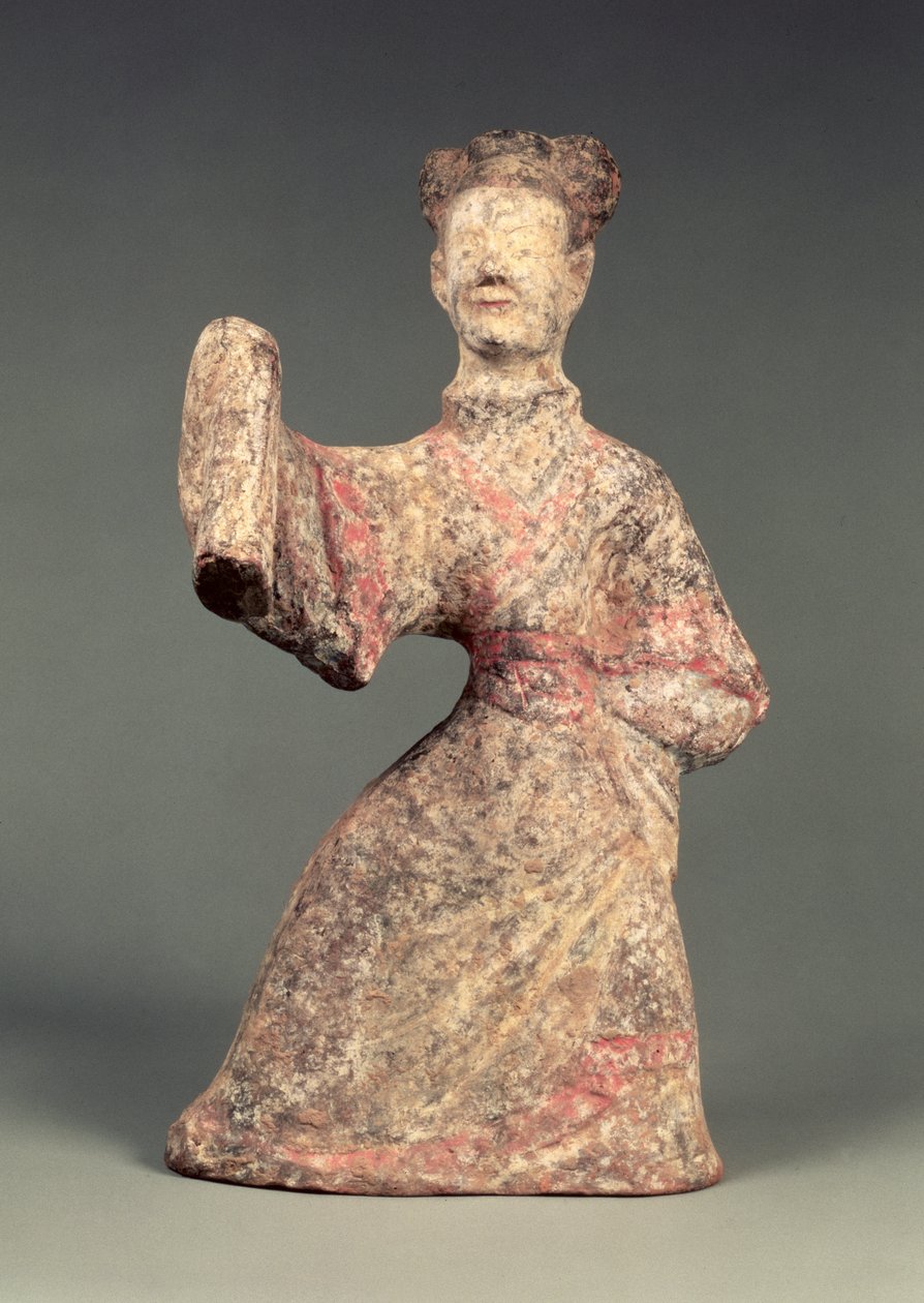 Figur af en mandlig danser, gravgenstand, Østlige Han-dynasti, 25-220 (lertøj) af Eastern Han Dynasty Chinese School