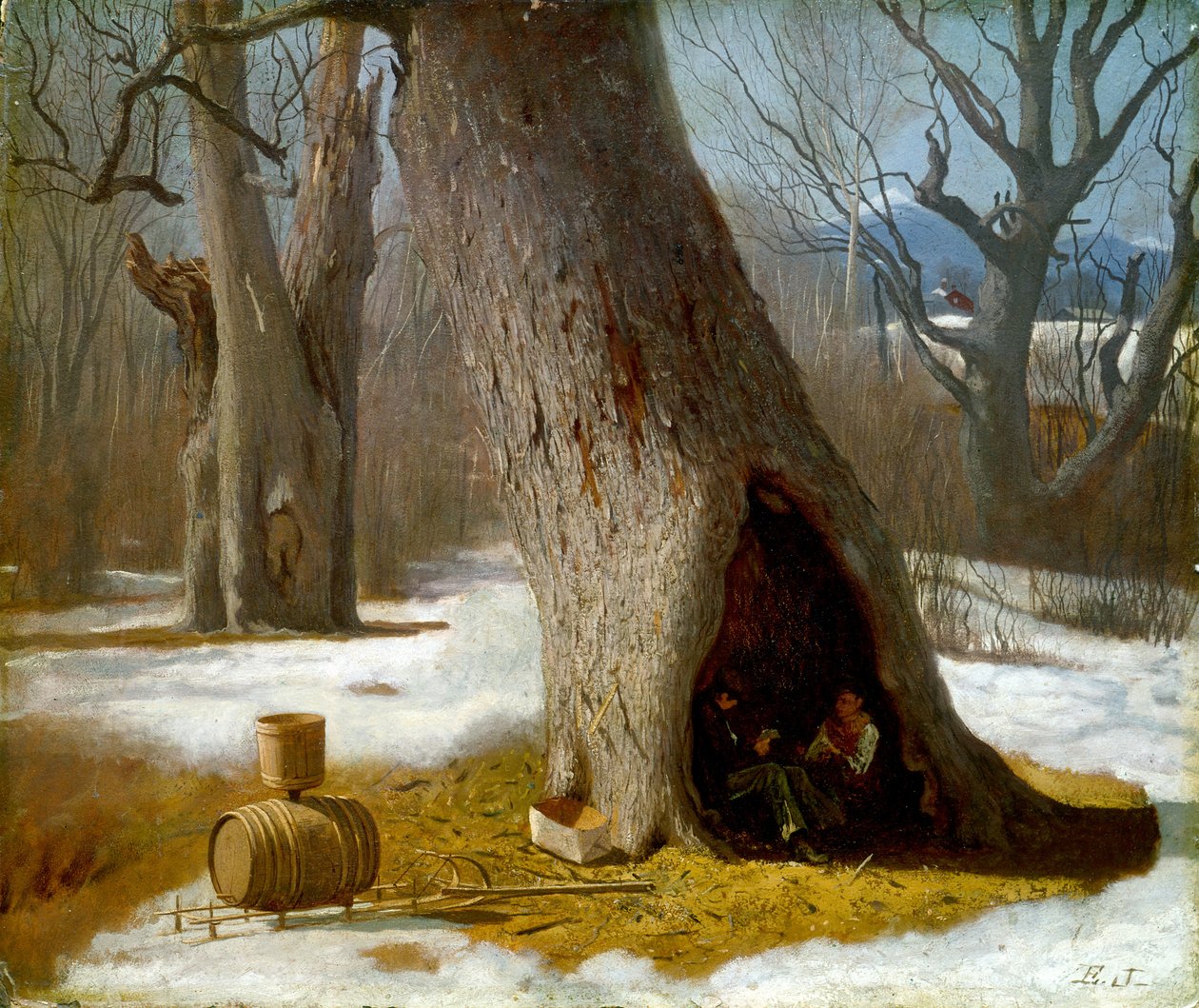 The Truants, ca. 1870 (olie på akademiets bord) af Eastman Johnson