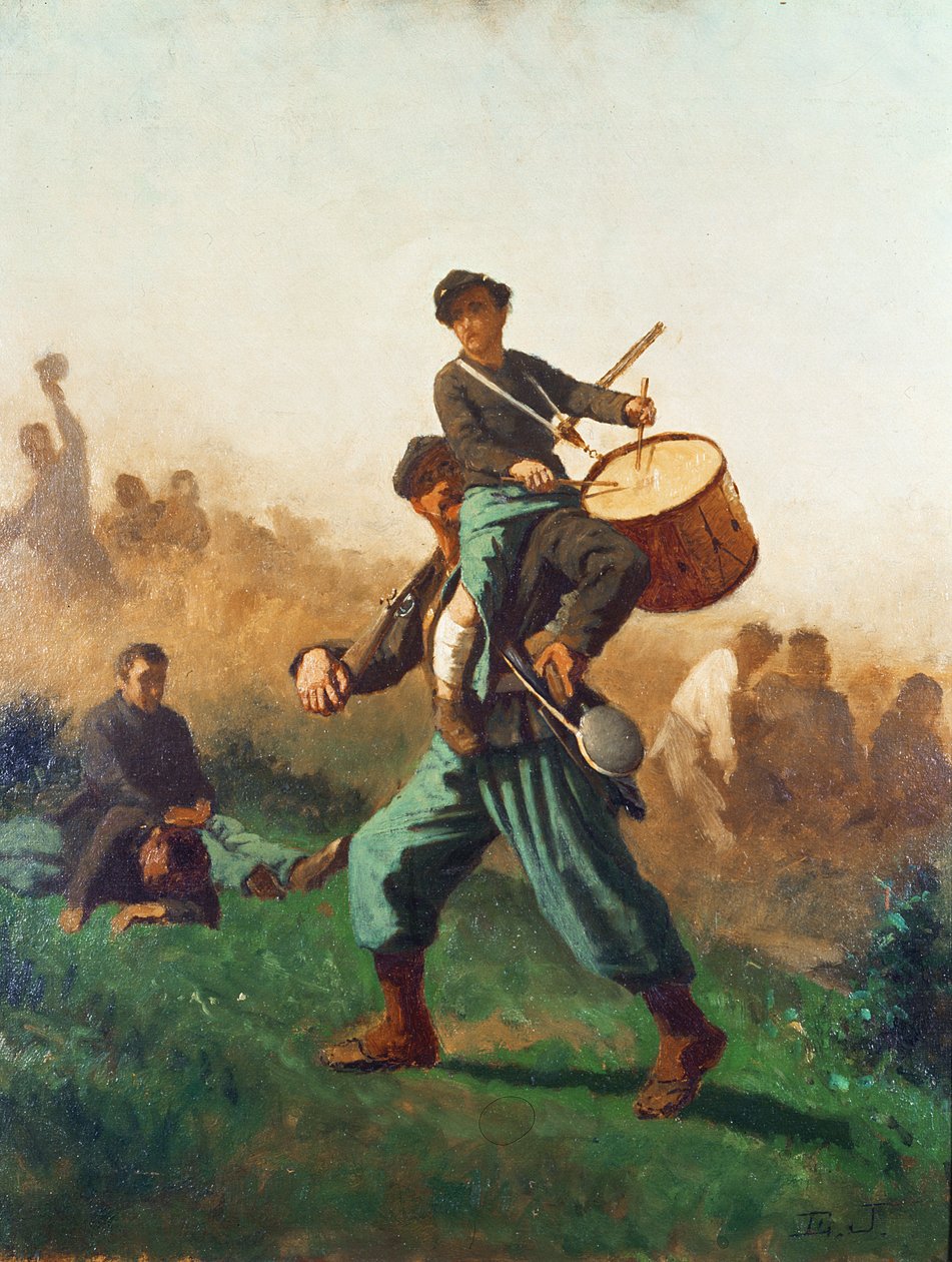 En undersøgelse for den sårede trommeslager dreng af Eastman Johnson
