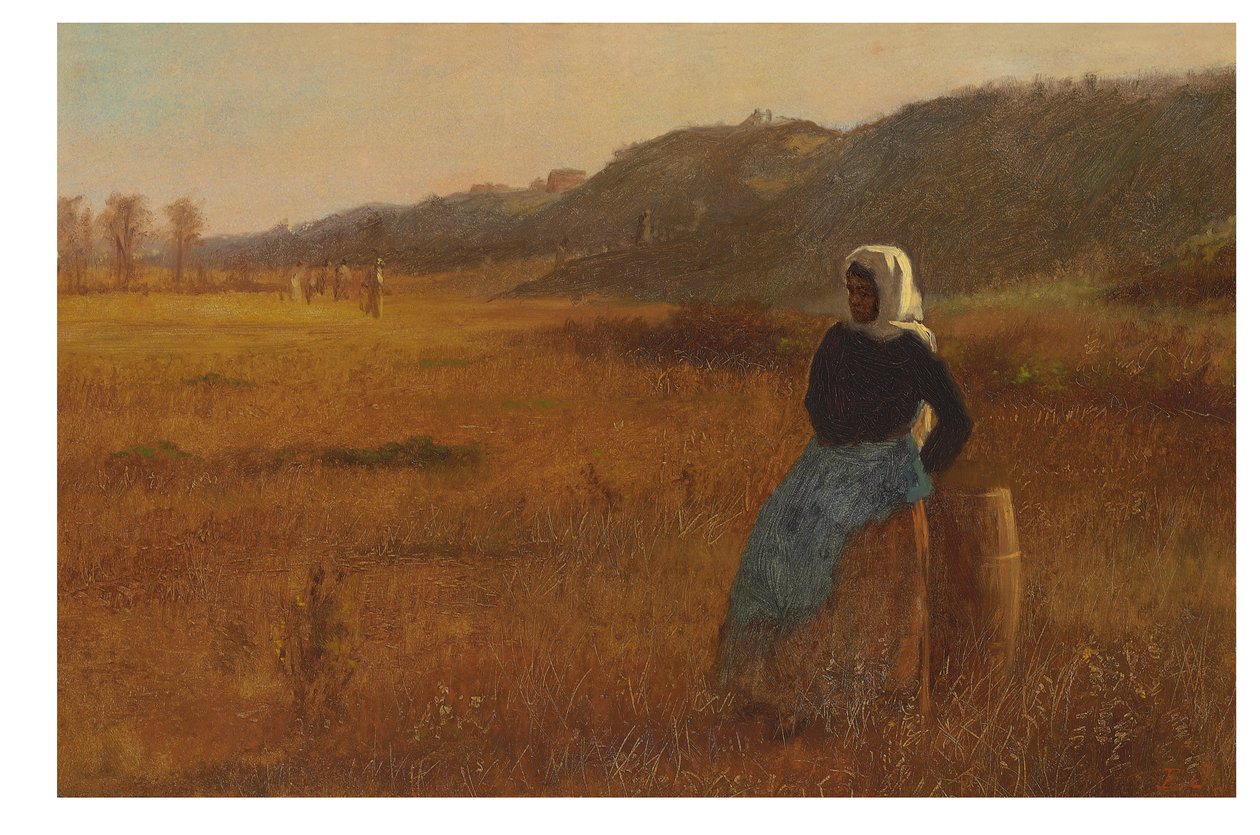 Ved dagens afslutning, ca. 1878-80 (olie om bord) af Eastman Johnson