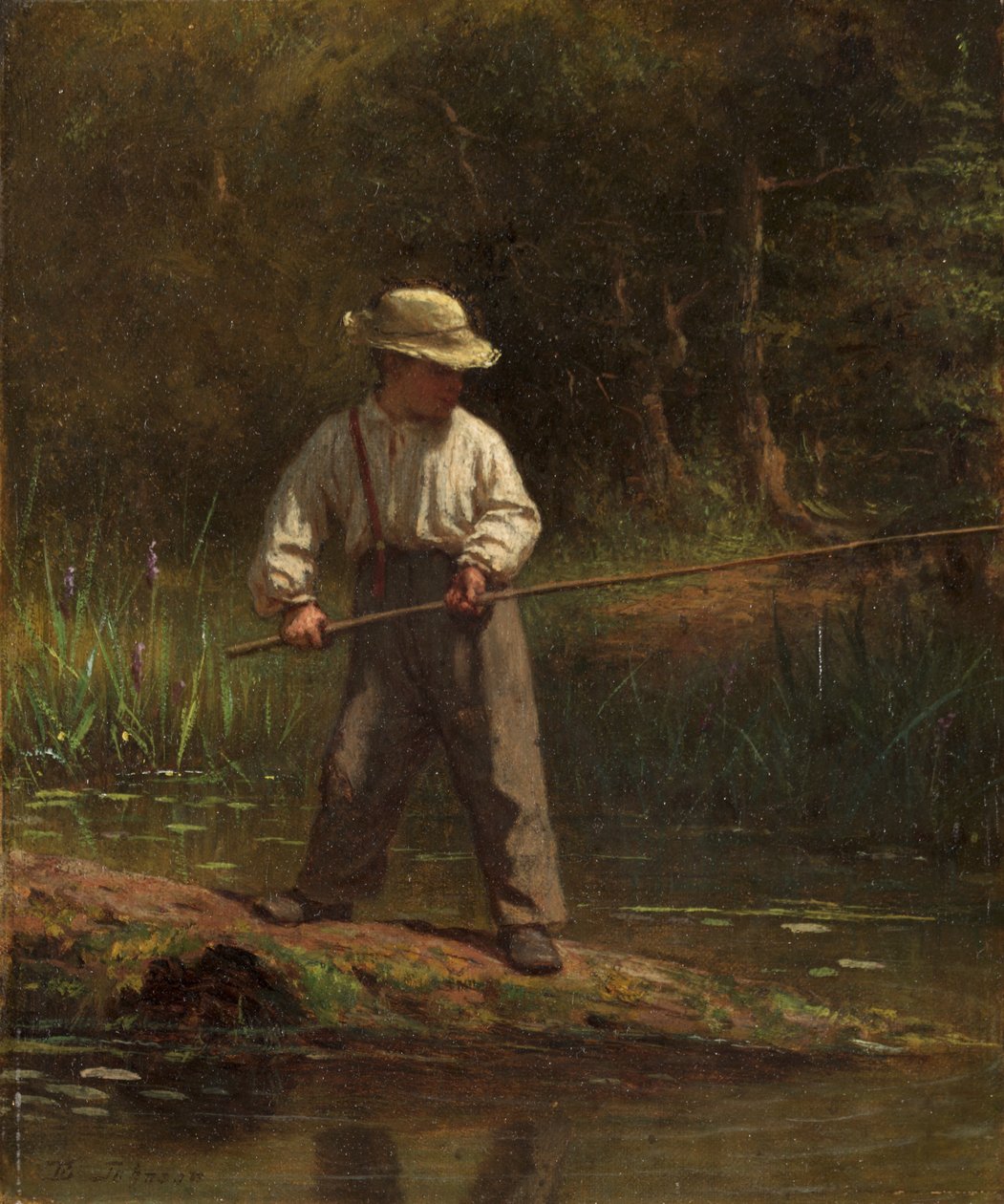 Dreng fiskeri af Eastman Johnson