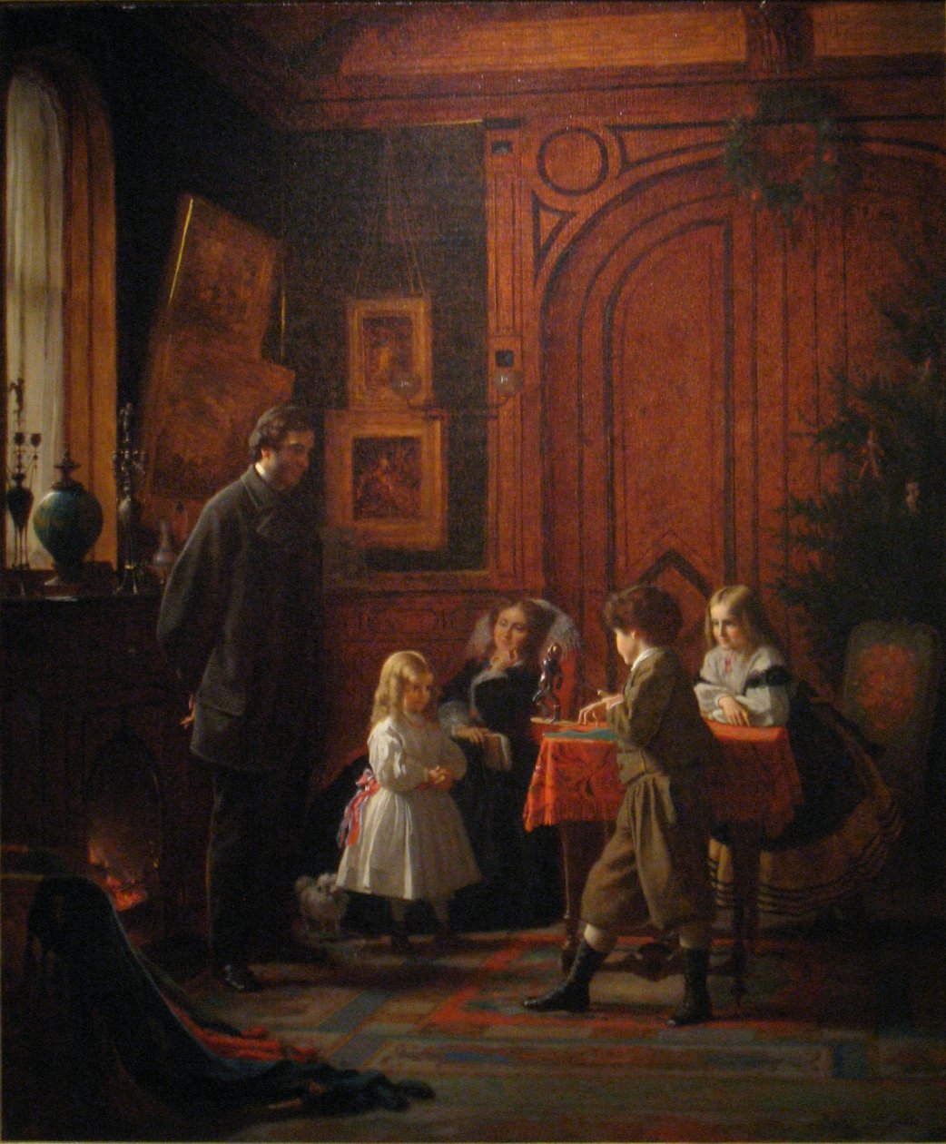 Juletid, familien Blodgett af Eastman Johnson