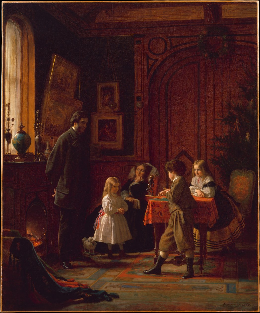 Juletid, familien Blodgett af Eastman Johnson