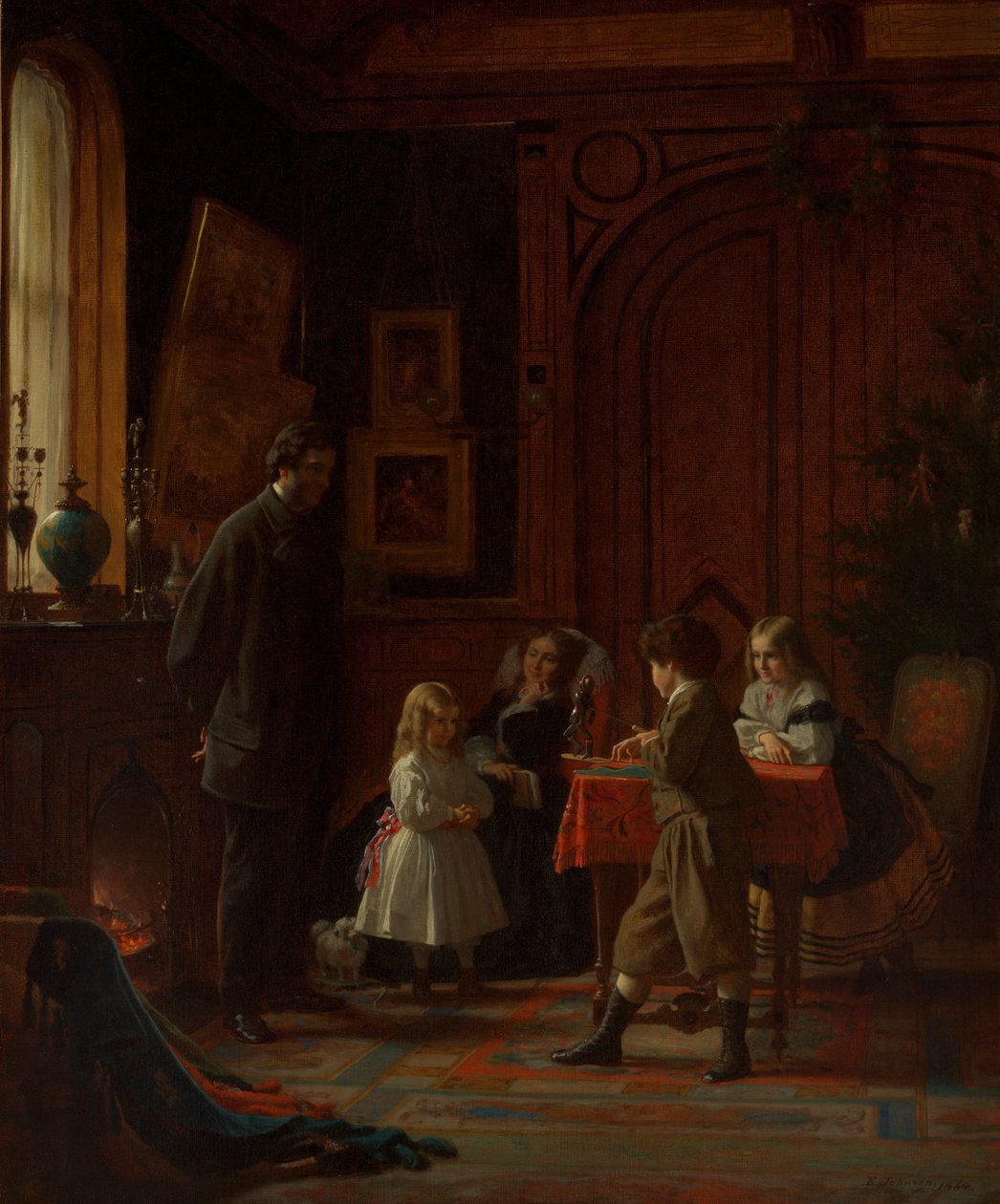 Juletid, Blodgett-familien, 1864. af Eastman Johnson