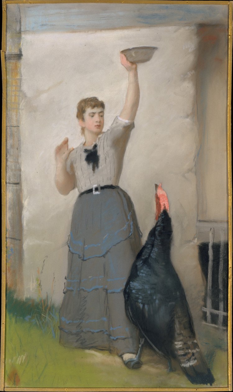 Fodring af kalkunen af Eastman Johnson