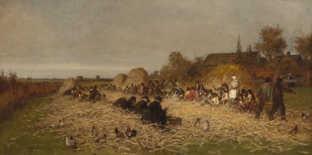 Husking Bee, øen Nantucket af Eastman Johnson