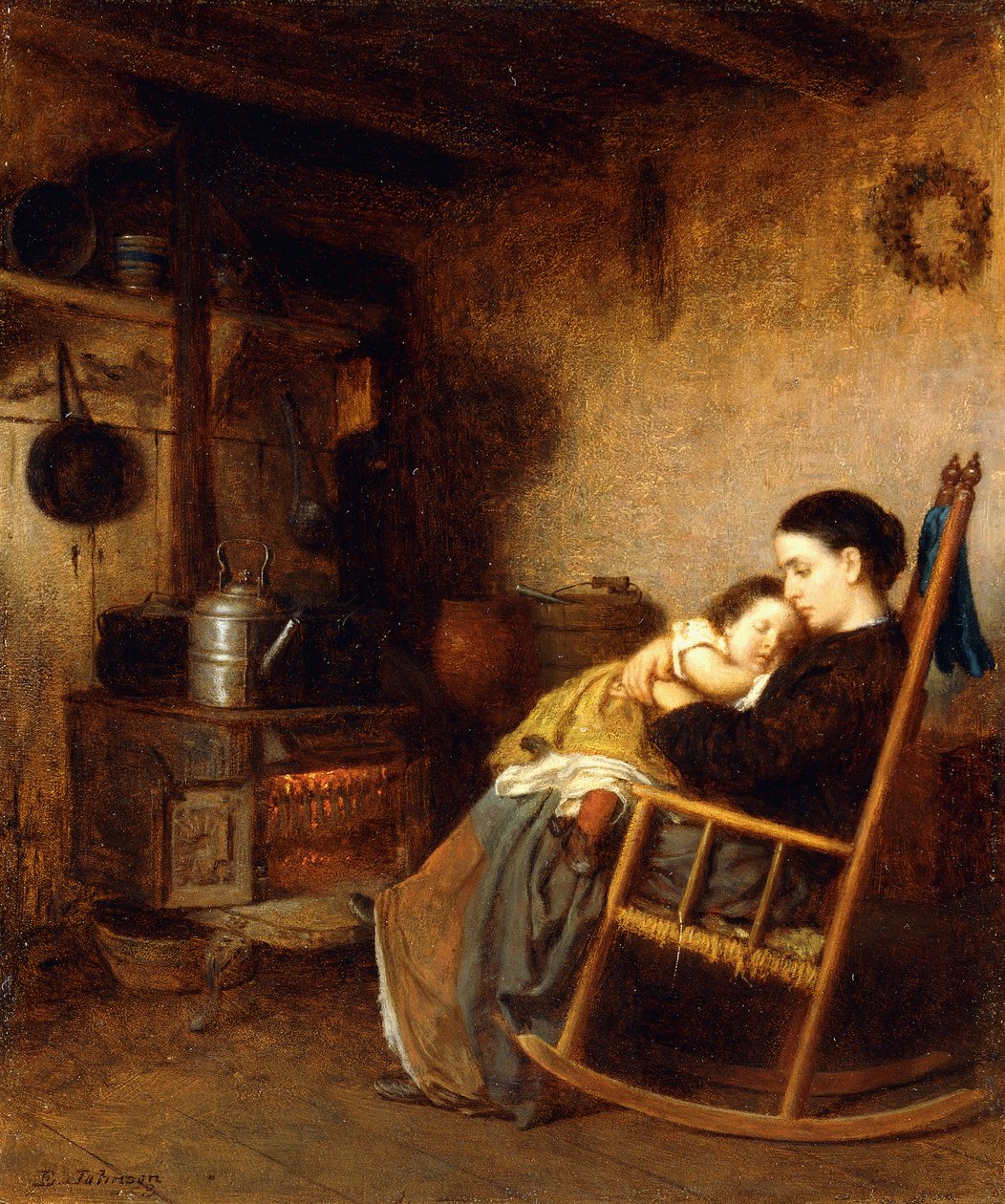 Mor og barn af Eastman Johnson